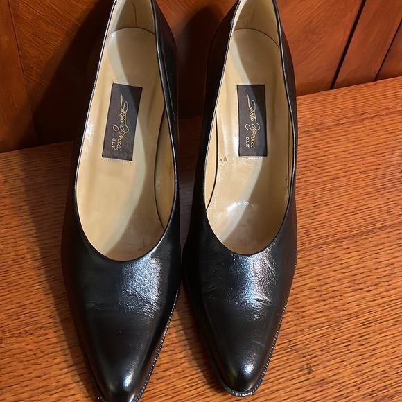 Vintage Sesto Meucci classic black leather semi chunky heel - Picture 6 of 8